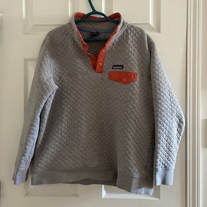 Grey & Dusty Salmon Quilted Cotton Patagonia Pullover